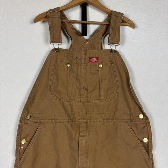 Dickies Dungarees Men's 36x32 Duck Brown Bib Overalls Work
